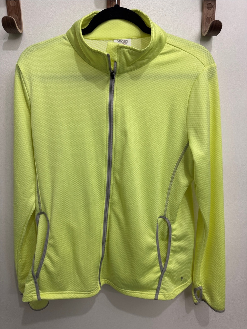 Danskin Neon Yellow Lightweight Full-Zip Utility Jacket